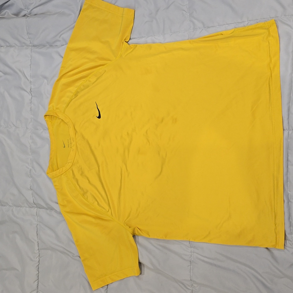 Nike Vibrant Yellow Tee with Black Swoosh